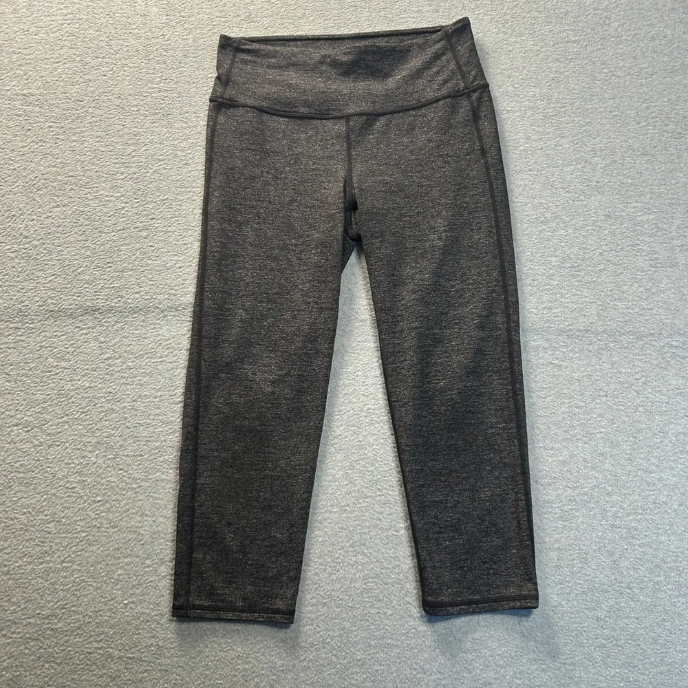 Athleta Capri Leggings Womens Small Heather Gray High Rise Yoga Athletic Pants